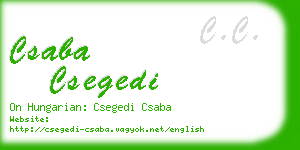 csaba csegedi business card